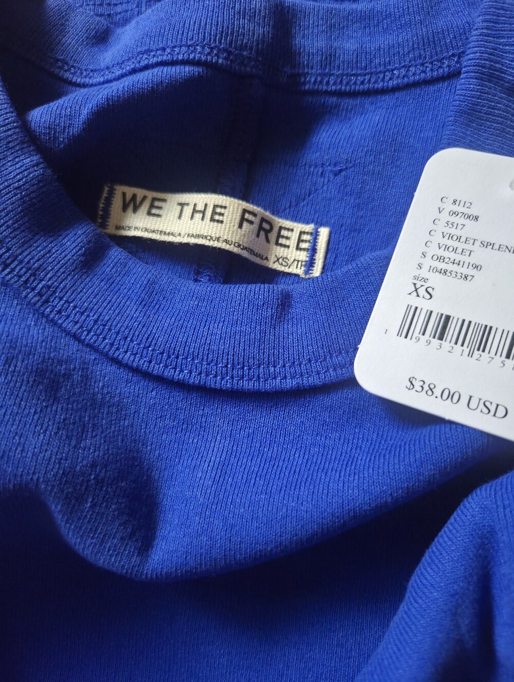 We The Free crewneck tee in vivid blue